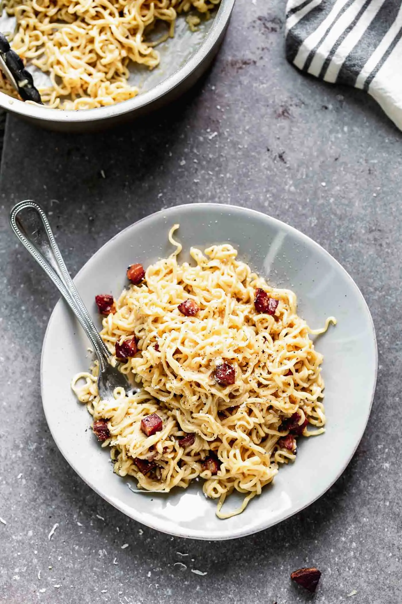 5-Ingredient Ramen Carbonara: One pot, 20 minutes until creamy pasta heaven!
