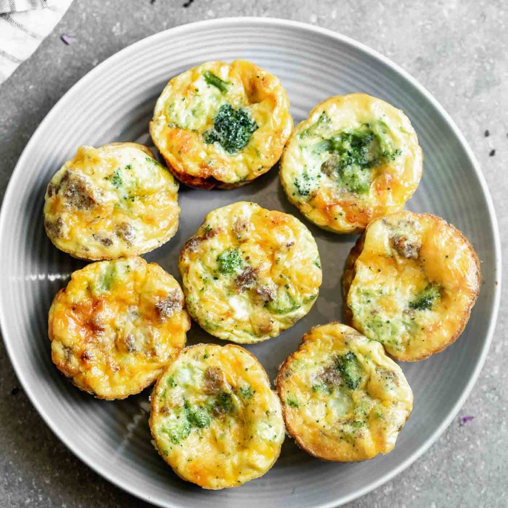 5-Ingredient Sausage and Broccoli Frittata Muffins - Cooking for Keeps