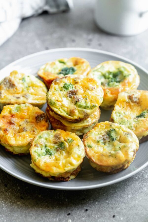 5-Ingredient Sausage and Broccoli Frittata Muffins - Cooking for Keeps