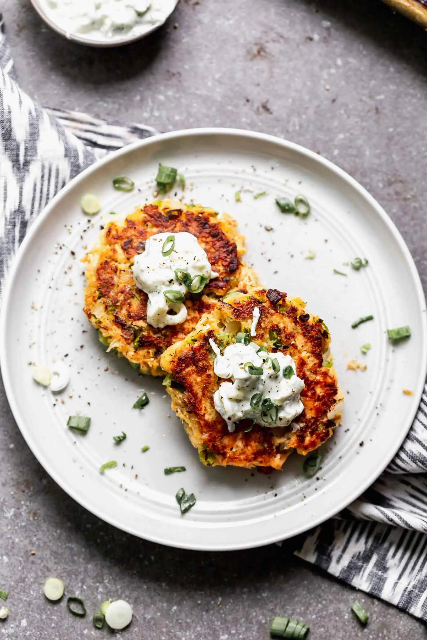 Easy Salmon Cakes with Tzatziki Sauce - Cooking for Keeps