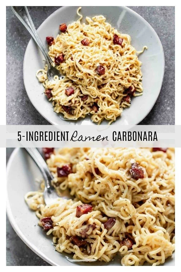 5-Ingredient Ramen Carbonara: One pot, 20 minutes until creamy pasta heaven! 