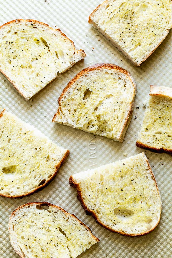 Toasted crusty Italian bread