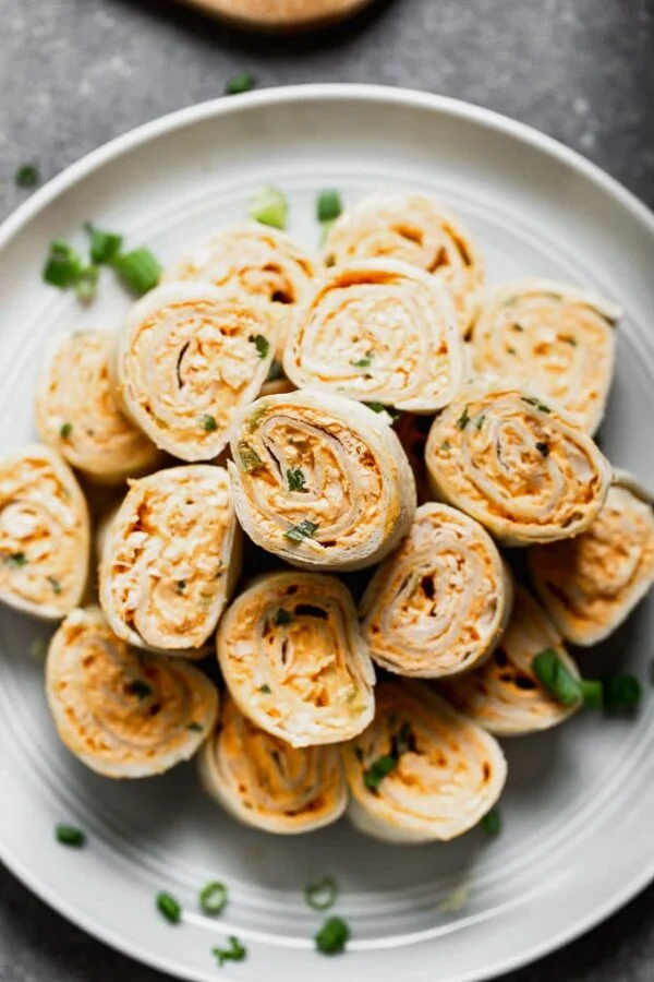 Buffalo Chicken Pinwheels (Five ingredients) Cooking for Keeps