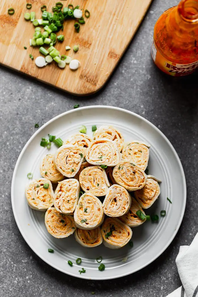 Buffalo Chicken Pinwheels (Five ingredients) - Cooking for Keeps