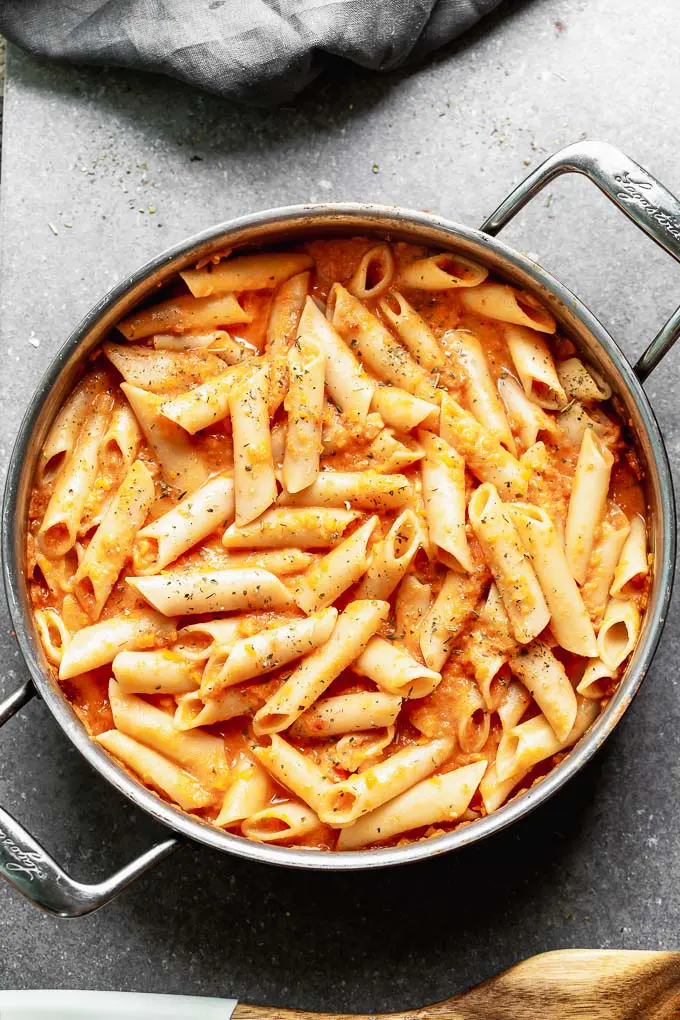 Creamy Tomato Pasta just before serving