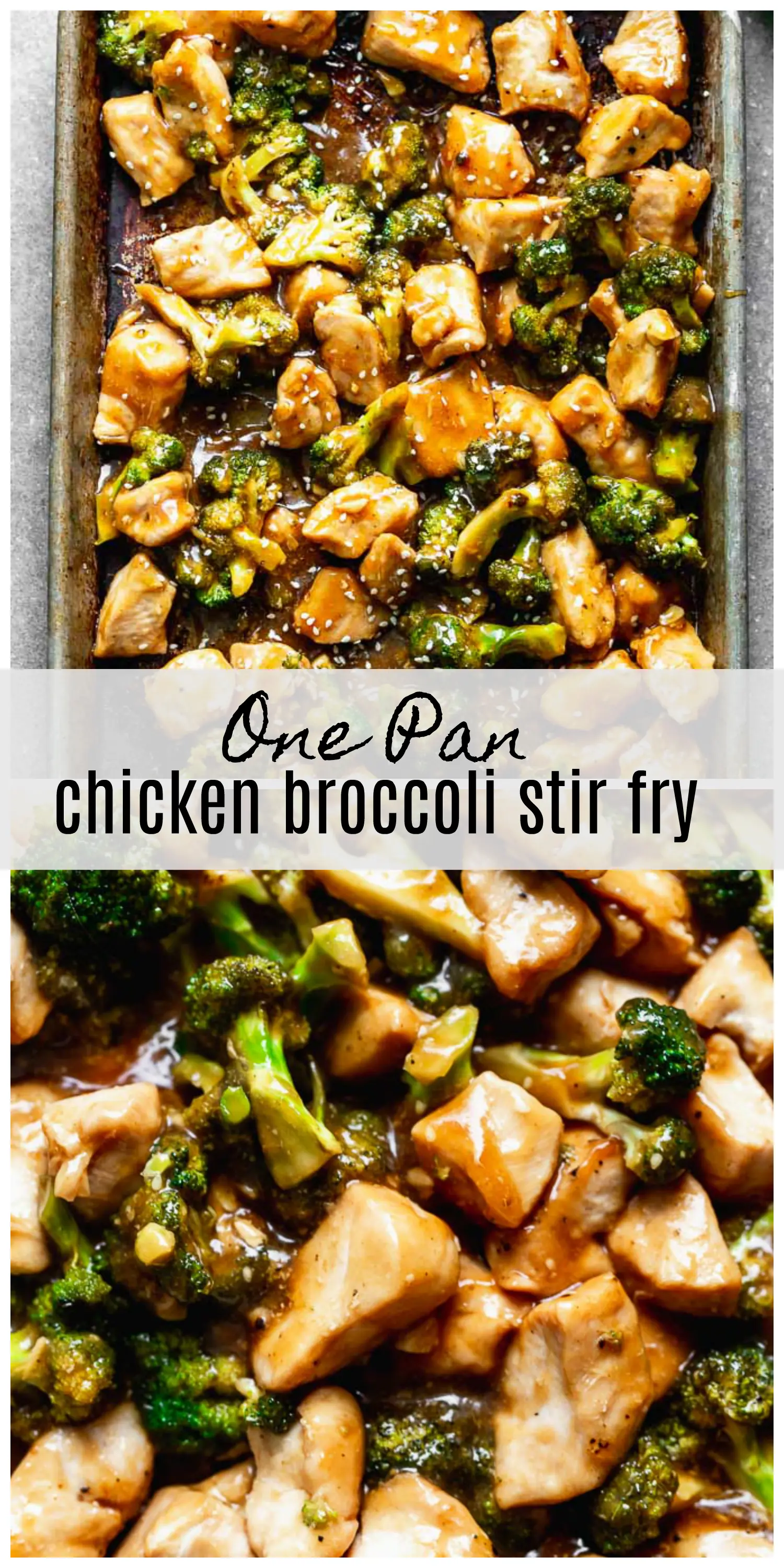 Chinese Chicken Broccoli Stir Fry is a healthier version of a classic, and it's all made in the oven! Tender chicken and crisp broccoli is tossed in a sweet soy glaze and served with simple white rice. Quick, easy, and virtually mess free!