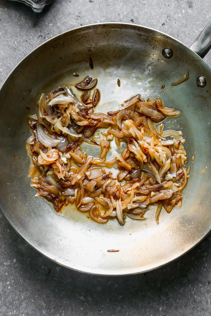 Caramelized shallots with dry sherry.