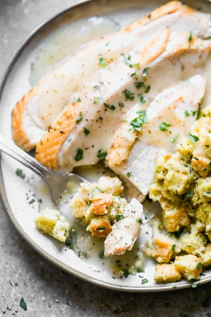 Easy Turkey Gravy with Sherry is a must when it comes to turkey and mashed potatoes! All you need are pan drippings, a little bit of turkey stock, flour, and a touch of dry sherry to whip up the most flavorful, perfect turkey gravy.&nbsp;