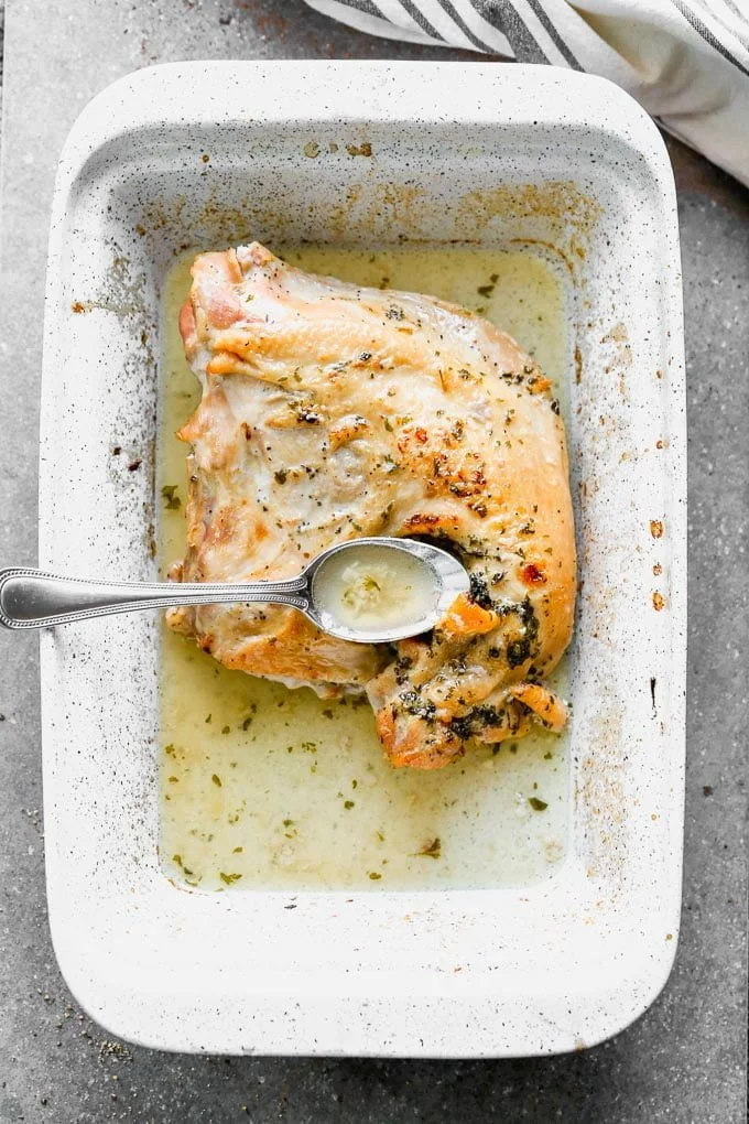 Get all of the drippings from the turkey pan. 