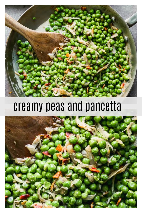 Creamy Peas and Pancetta look simple, but I assure you, there's ample flavor intertwined between those crisp, sweet peas and crispy pancetta. The peas are coated in a sweet and salty sherry-infused cream sauce and lots of caramelized shallots. They're the perfect way to make an easy side dish just a little bit more elevated than your average batch of buttered peas.&nbsp;