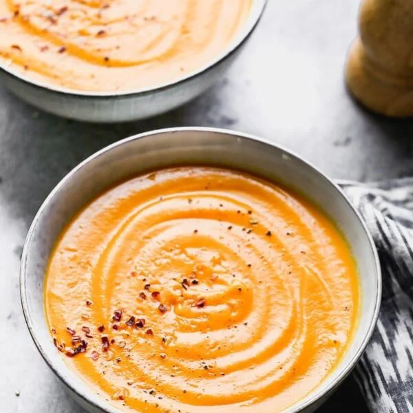 Spicy Carrot Soup. Seven ingredients, less than 30 minutes to make.