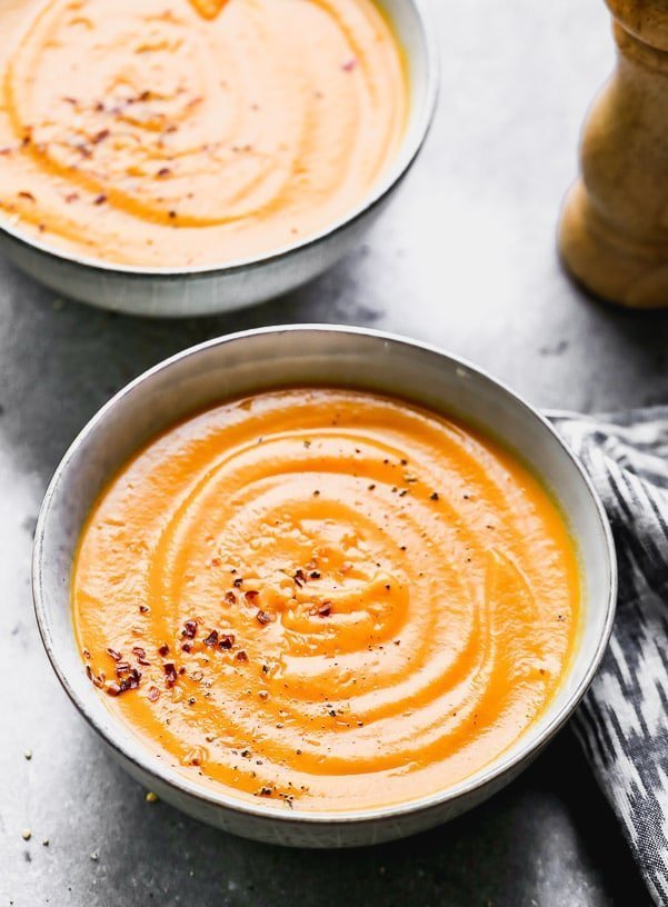 Spicy Carrot Soup. Seven ingredients, less than 30 minutes to make. 