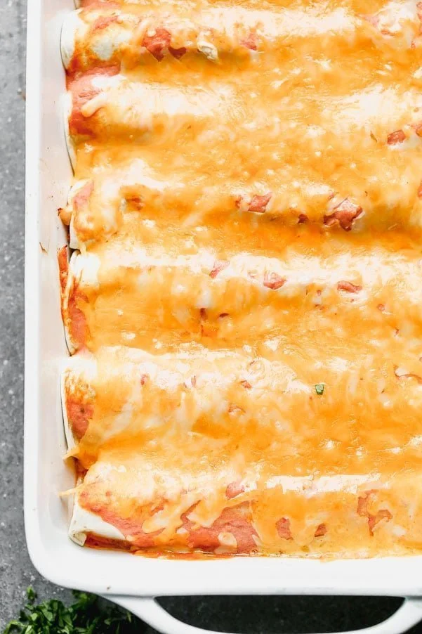 Cheesy, Easy Chicken Enchiladas. 