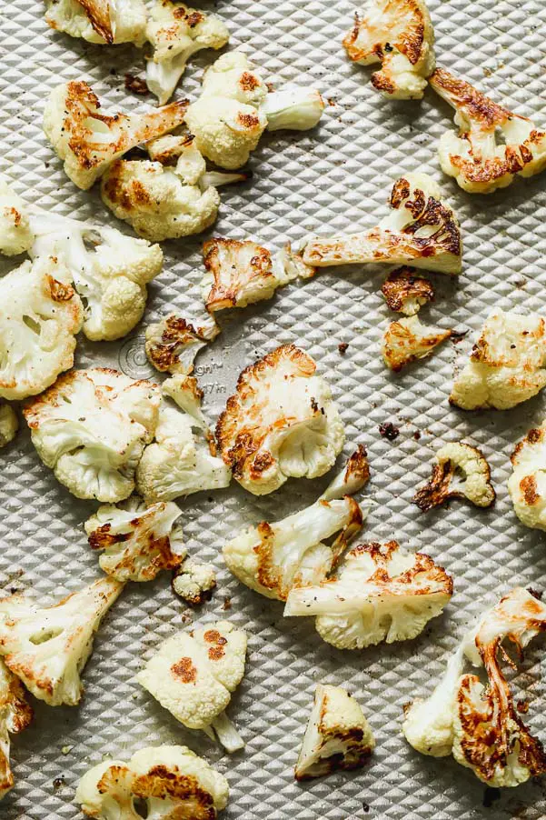 Roast the cauliflower in olive oil, salt and pepper.