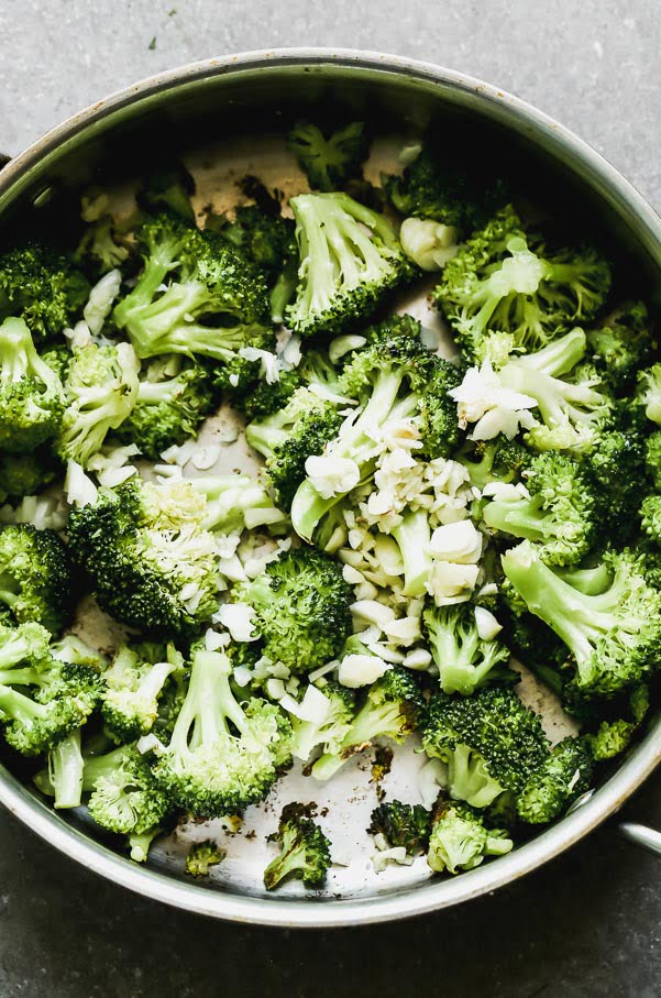 Broccoli and garlic sautéed in olive oil