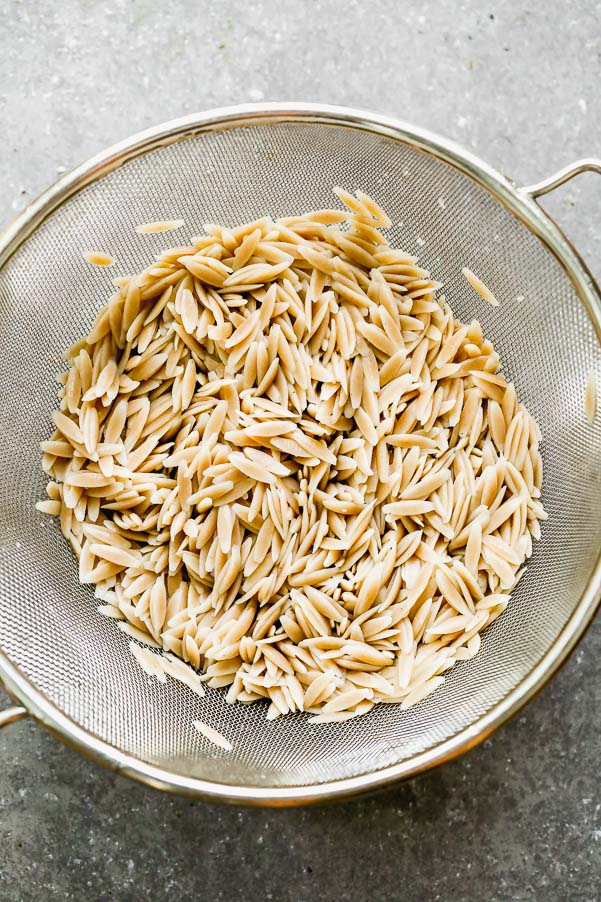 Cooked whole-wheat orzo