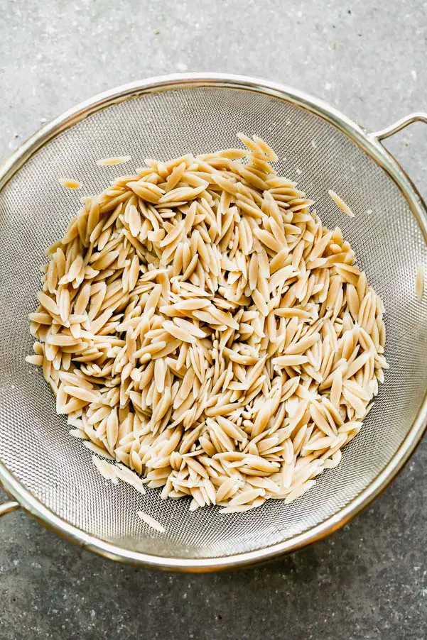Cooked whole-wheat orzo