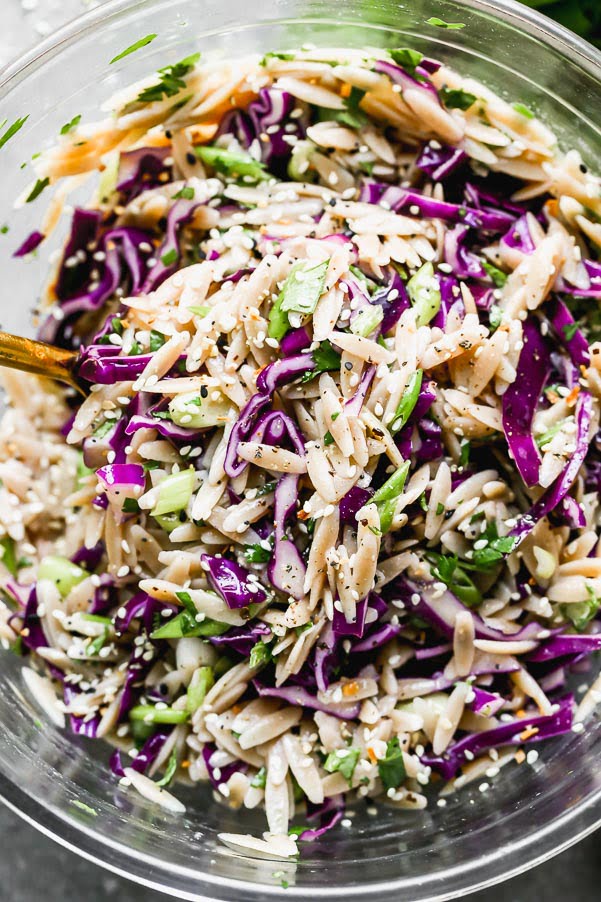 Asian Orzo Salad with Sesame Vinaigrette. The quickest, most adaptable side on the planet. 