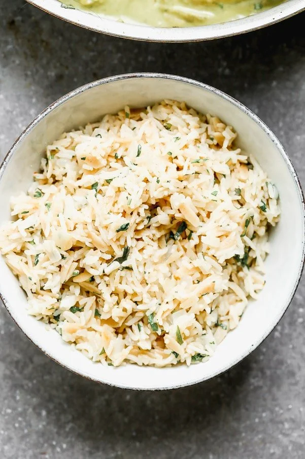 Rice Pilaf with cilantro and lime.