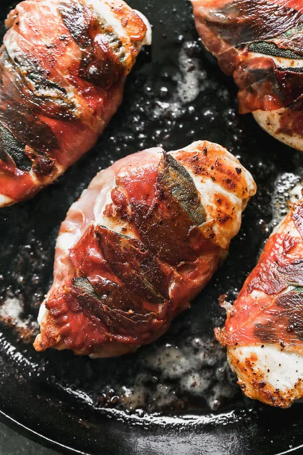 Sear chicken in butter and olive oil