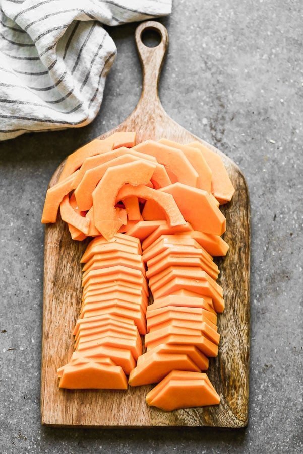 One whole butternut squash, sliced. 