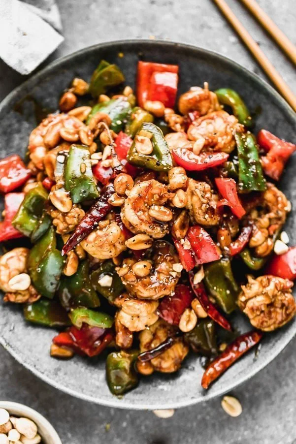 If you're looking for a quick, easy, and SPICY replacement for your favorite takeout, look to our Kung Pao Shrimp. We stir-fry bell peppers, dried chiles, peanuts, and shrimp with a sweet and fiery chili-infused brown sauce that will leave your taste buds singing. Less than 30 minutes from start to finish.