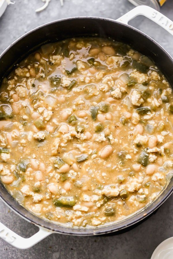 Green Chicken Chili: 30 minutes of prep! 