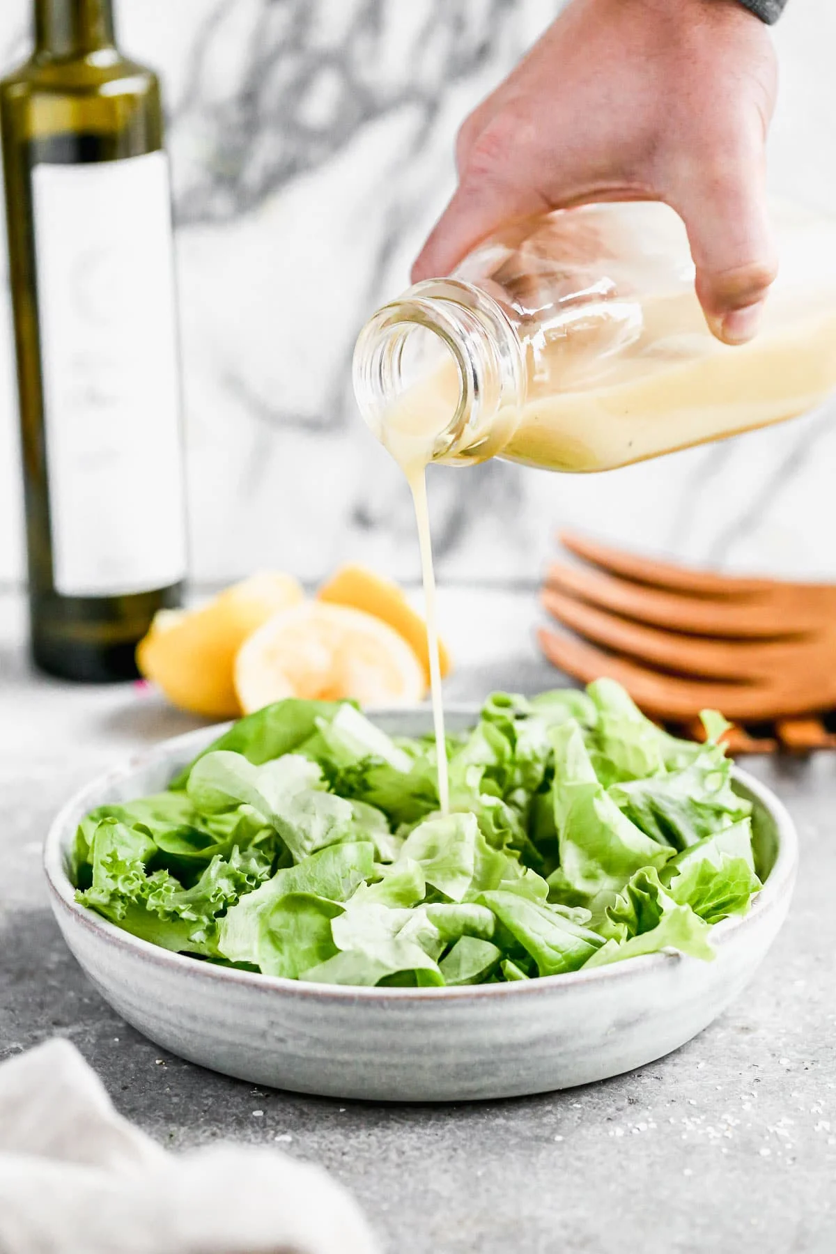 With hints of tang from dijon mustard, a slight sweetness from honey, and of course plenty of citrusy punch from lemon juice, our Easy Lemon Dijon Vinaigrette is something you're going to want to keep in your fridge all year long. I'm also willing to bet the mere five ingredients required for this easy dressing are loitering around in your pantry this very minute. 