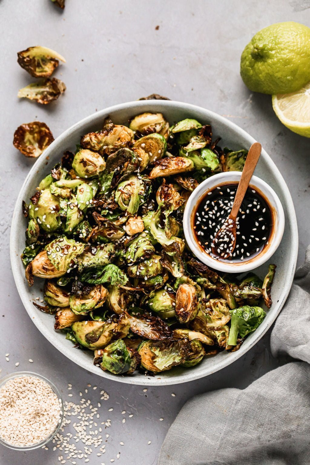 Air Fryer Brussels Sprouts with Honey Soy Glaze Cooking for Keeps
