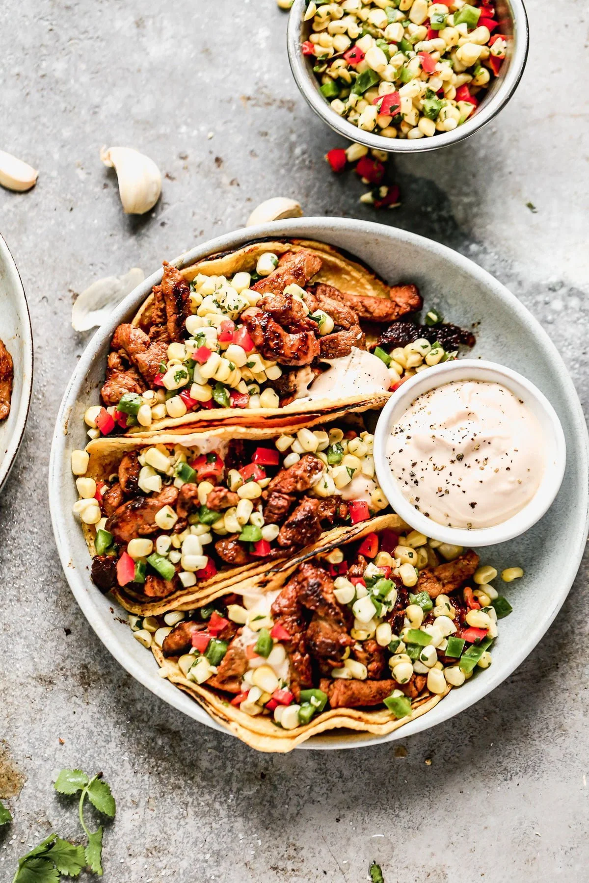 Pork Tenderloin Tacos. We flavor lean pork tenderloin in an easy soy sauce and lime marinade, crisp it up in a cast-iron skillet and then nestle it into charred corn tortillas with an easy corn salsa and zippy lime crema. Healthy, easy and so satisfying.&nbsp;