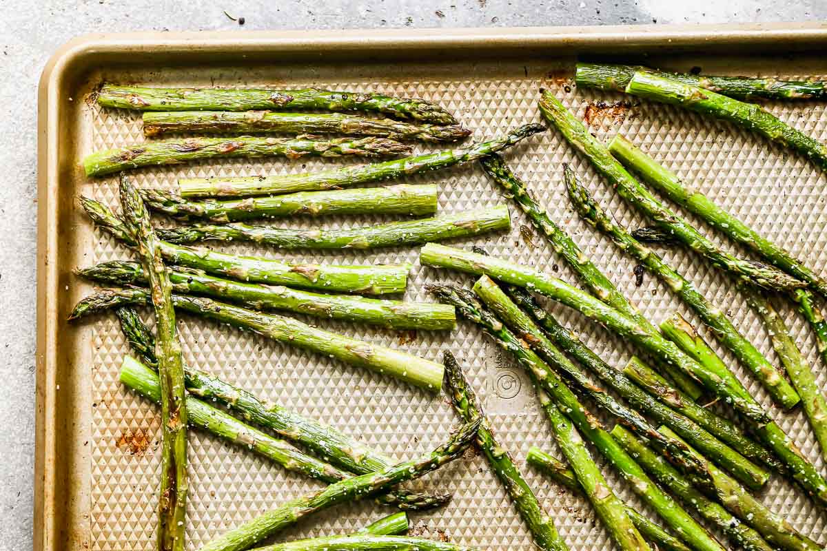 Roasted asparagus on sheet pan