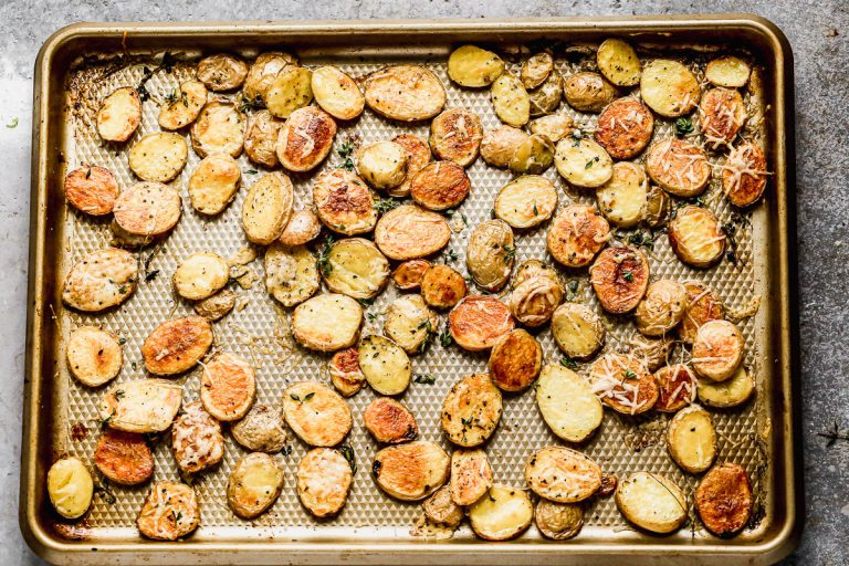 Crispy Parmesan Roasted Potatoes and Mushrooms Cooking for Keeps