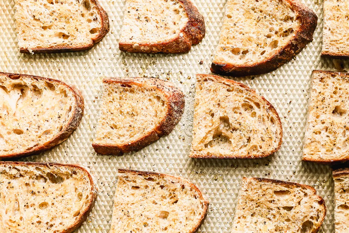 Toasted crusty bread