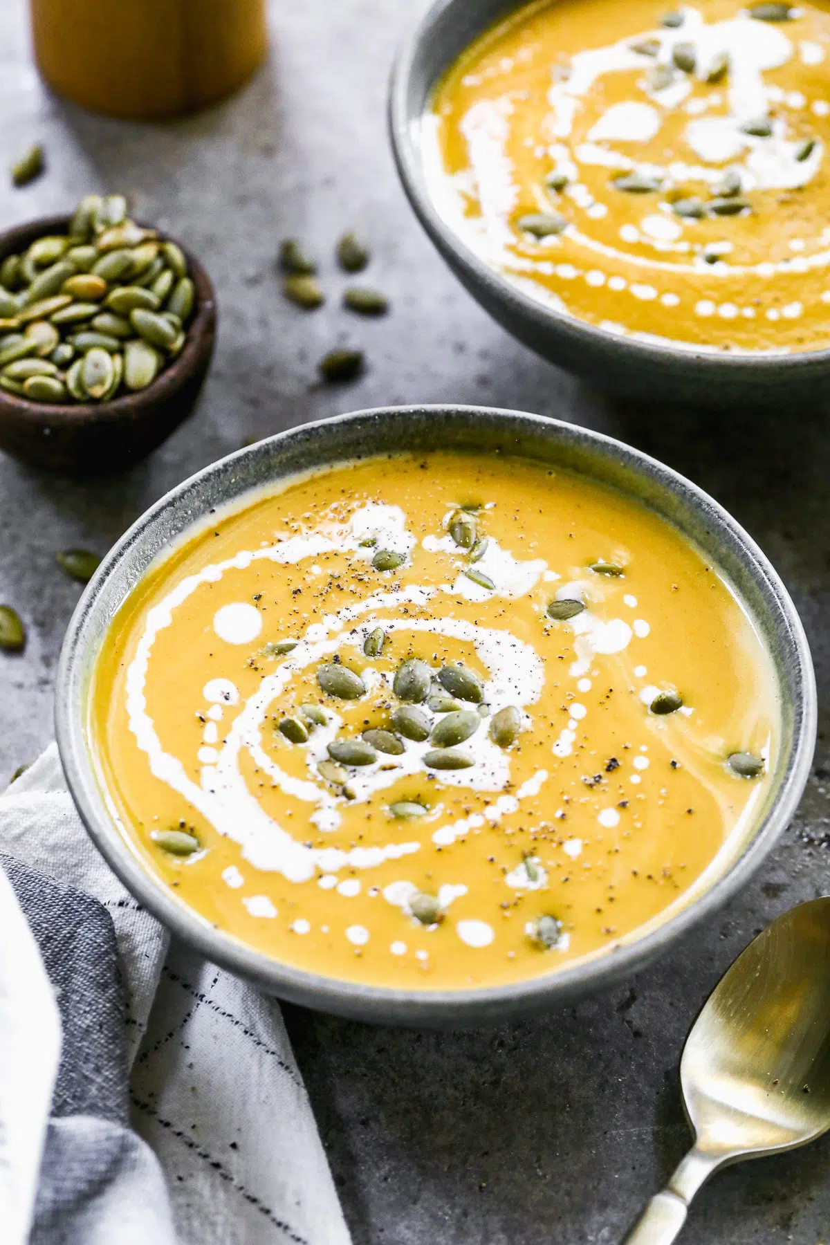 Real pumpkin, carrot, roasted garlic and hints of cardamom and ginger are the makings of our inagural ode to fall - Roasted Pumpkin Soup. This seasonal soup is creamy, luxurious and the only thing making the transition from hot sunny days to cooler temps bearable. 