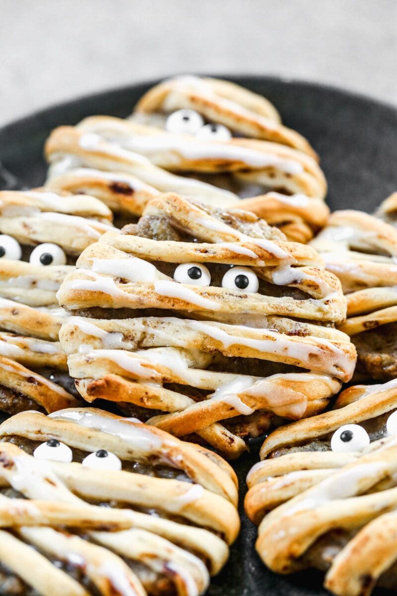 Cinnamon Roll Sausage Mummies - Cooking for Keeps