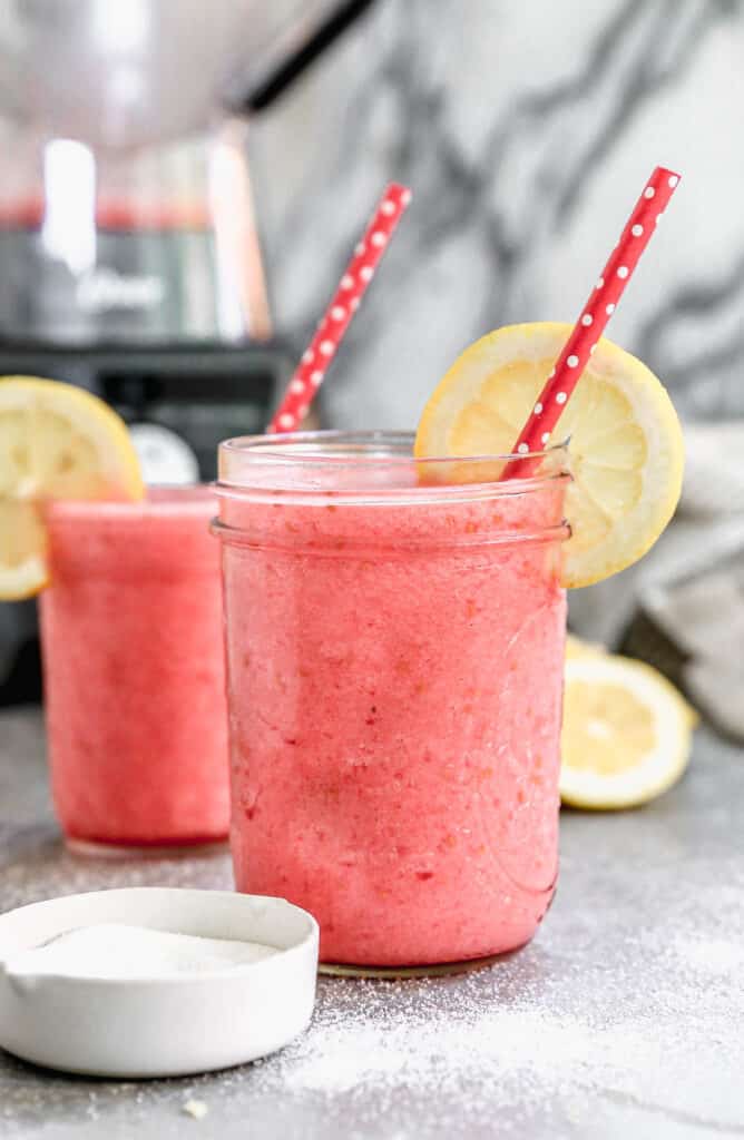 When the 100-degree days roll in, get yourself this Raspberry Frozen Lemonade Recipe, put up your feet and enjoy. Only three ingredients (five if you count water and ice) and a few easy steps until you find yourself in chilled drink heaven.