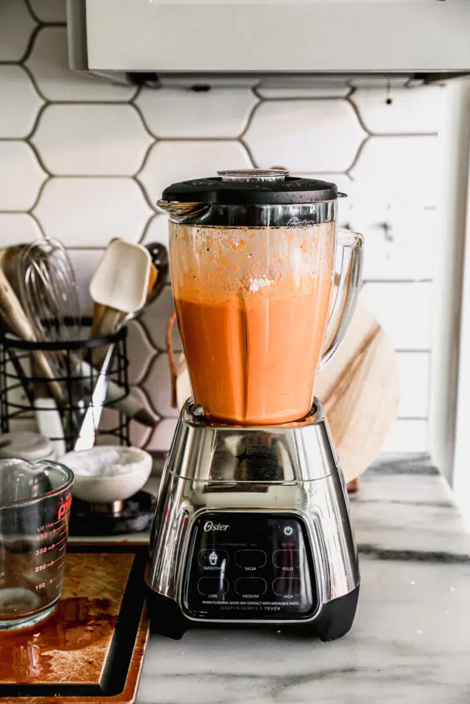 Roasted Red Pepper sauce in the blender. 