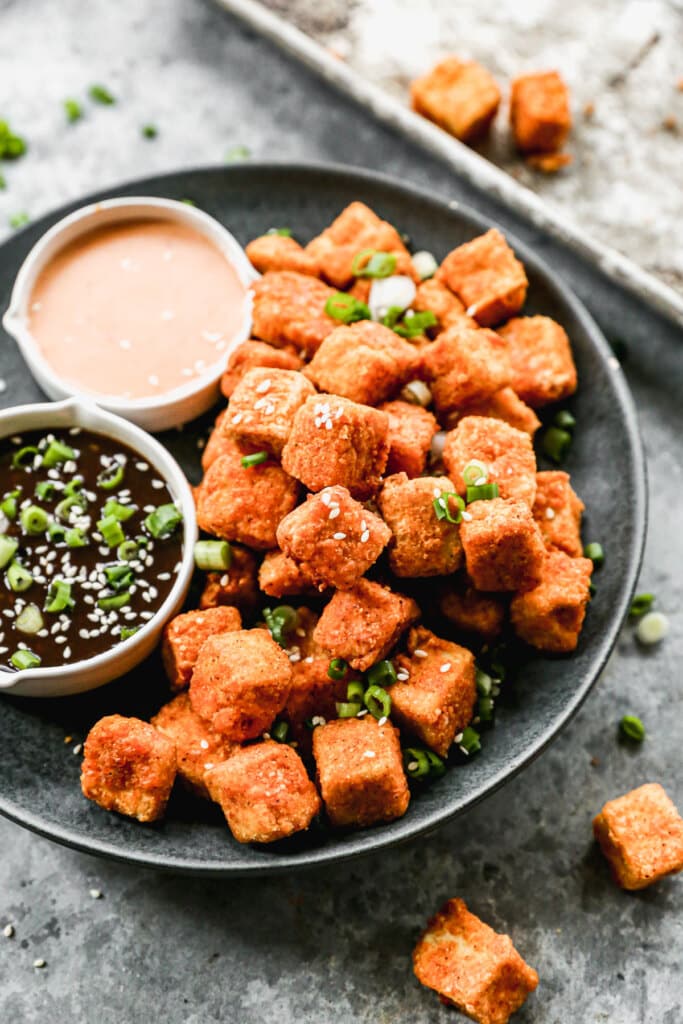 Crispy Air Fryer Tofu is the perfect crunch snack!