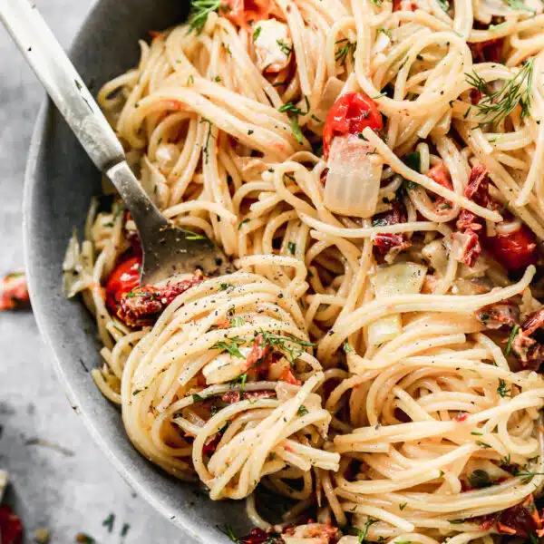 With two different types of tomatoes as a base, a garlicky wine and feta-infused sauce and a plethora of fresh dill and parsley peppered throughout twirls angel hair noodles, our Mediterranean Pasta is the best way to sprint into spring.