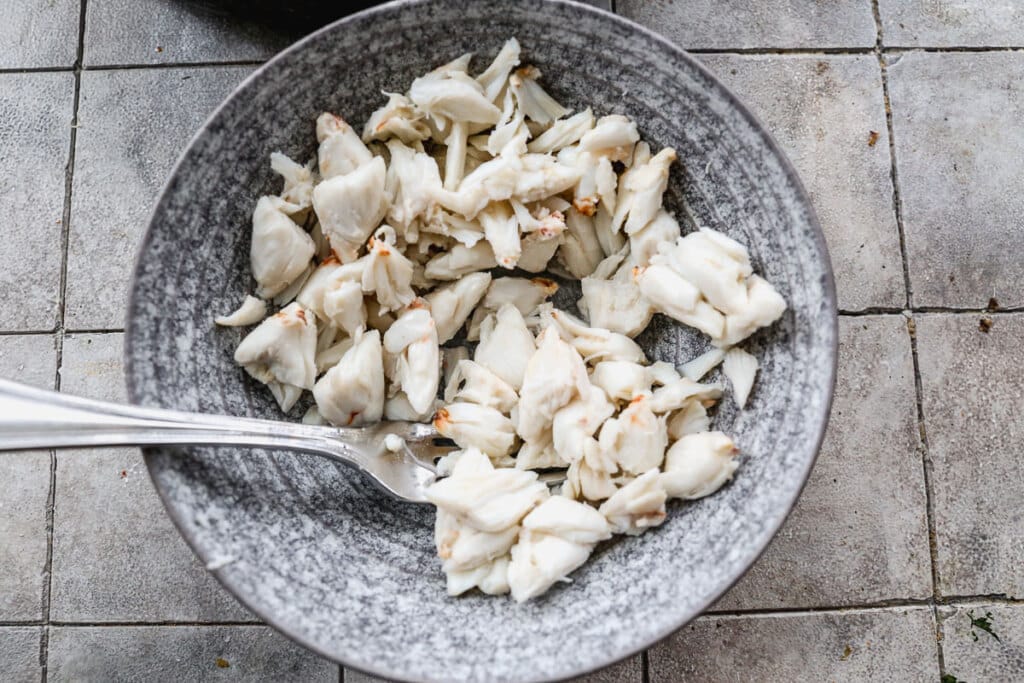 jumbo lump crab meat in a bowl